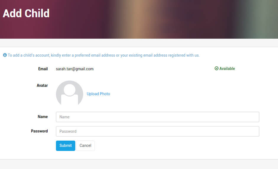 Fill up the required fields.