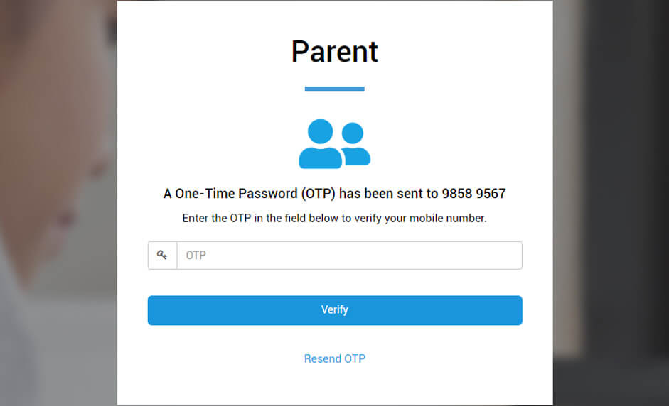 Verify your account using one-time password.